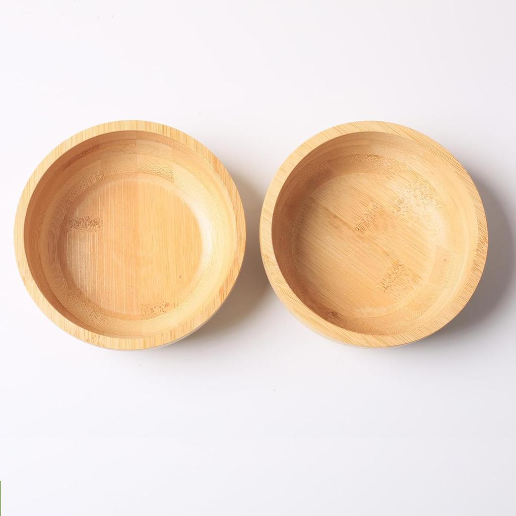 Soup Bowls Set of 2 for Dessert/Cereal/Pasta/Fruit | Natural Bamboo Serving Bowls for Nuts/Candy/Snacks/Pistachio | Charcuterie Accessories for