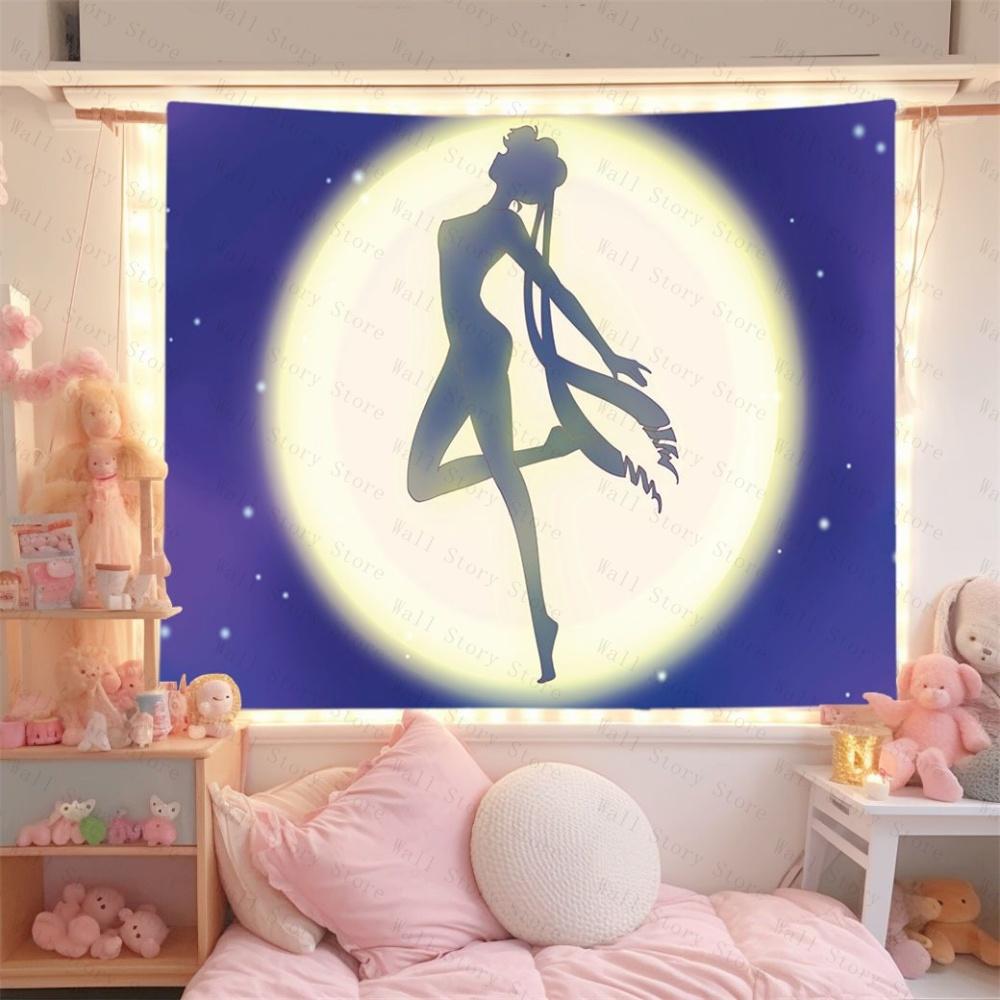 Sailor moon Anime Wall Tapestry Aesthetic Room Decor For Teen Girls Bedroom Tapestry Living Room Tapestry Dorm Decoration