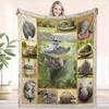 Vintage Hippo Theme Cute Animal Print Art Blanket - Lightweight Soft All-Season Multi-Purpose Throw for Sofa & Birthday Gift