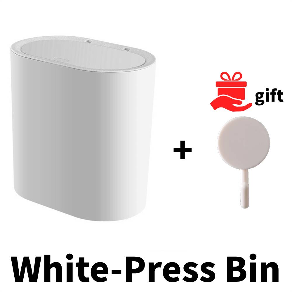 Trash Can 7l 12l Press Type Household Simple High Color Value Waste Bins Desktop Toilet Narrow Gap Garbage Bin Trash