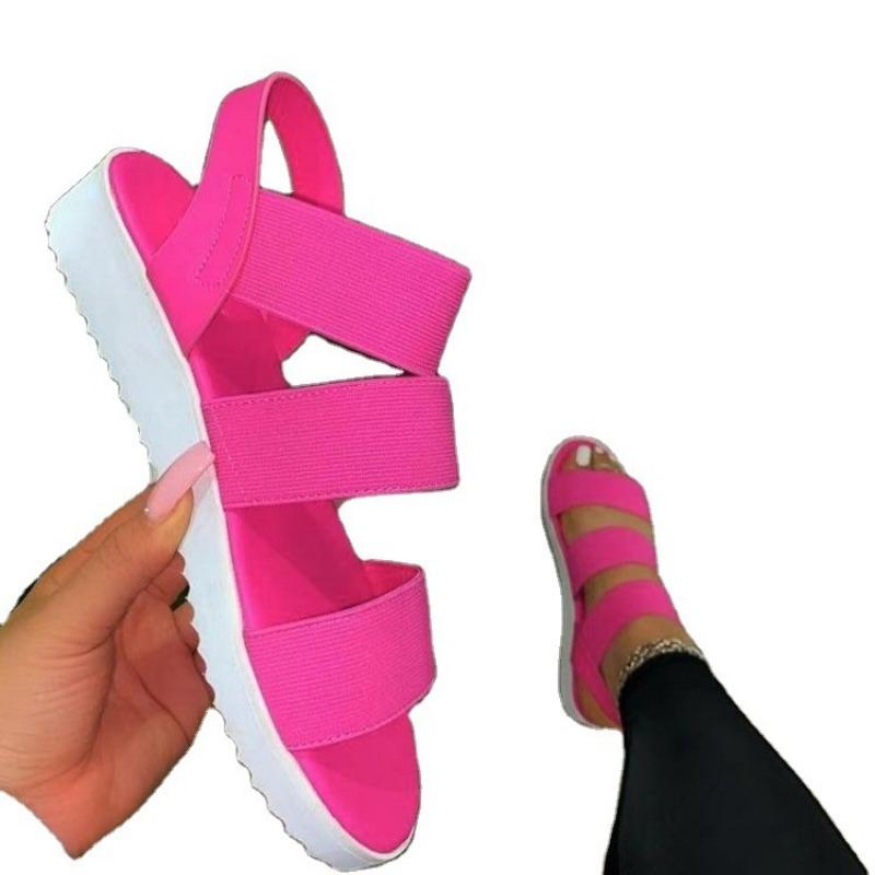 New Large-sized Shoes Soft-soled Flat Fish-mouth Shoes Women's Sandals with Anti-slip Soles