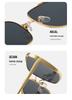 European Style Square Frame Metal Sunglasses with Hollow-Out Design and UV Protection