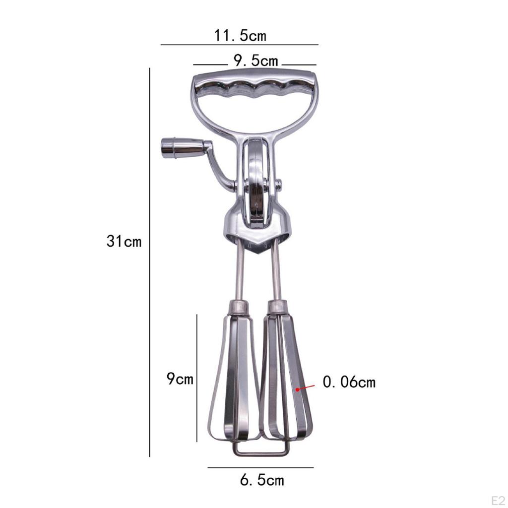Hand Crank Egg Beater Kitchen Tool Ergonomic Handle, Professional Practical, Durability Easy to Use,