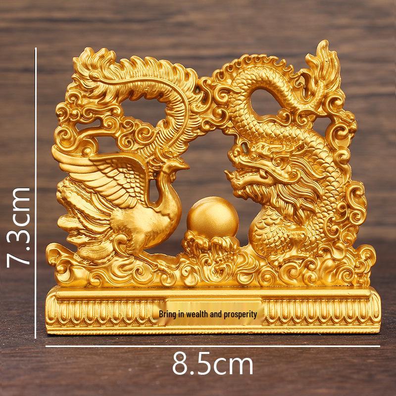 

Благоприятное украшение из сплава в виде дракона и феникса: Креативное украшение для дома/офиса и подарок на новоселье