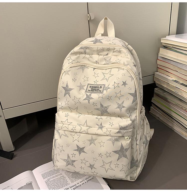 

Mori Style Fresh Print Backpack for Junior & Senior High Students - Lightweight, Large Capacity Small бежевый