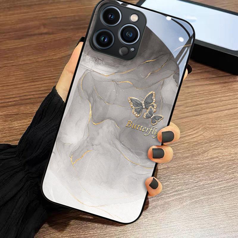 

Позолоченная бабочка, подходит для чехла для телефона Apple 16, жесткого чехла для iPhone 15, 14 ProMax Cartoon, 13 All Inclusive, 12 Закаленное стекло iPhone 16 Pro Max