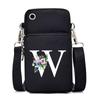 New Letter-printed Black Oblique Span Bag, Mobile Phone Bag, Light To Carry, Vertical Length and Width Change Bag