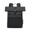 Men's Large Capacity Roll Top Backpack: Trendy Commuter, Travel, and Business Bag