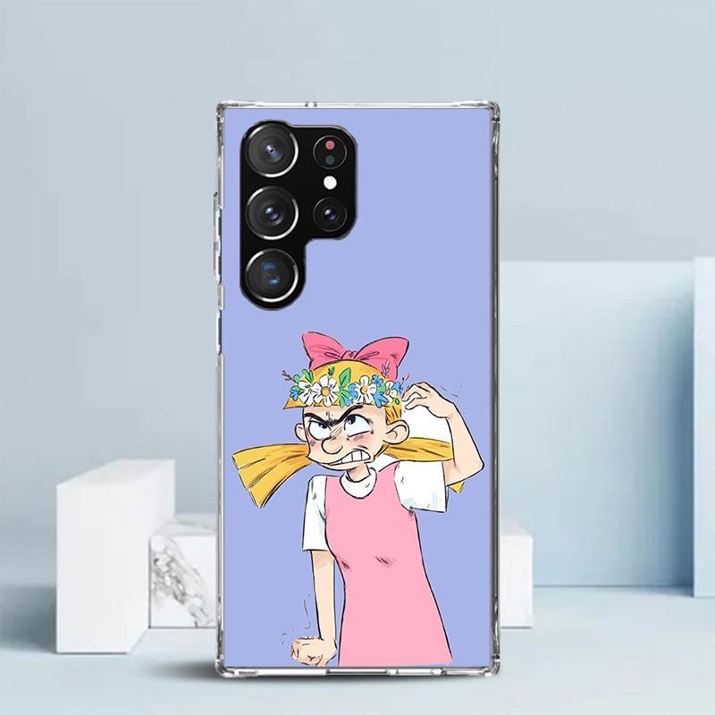 Cartoon Hey Arnold Fondos Phone Case For Samsung Galaxy S24 S25 Edge S26 Ultra S22 S23 Plus S21 + S20 FE Soft TPU Back Cover Gal