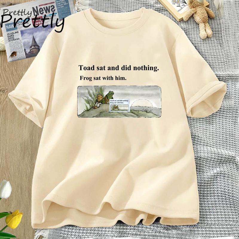 Frog and Toad T-Shirt Unisex Toad Sat and Did Nothing Frog Sat With Him Tshirt Vintage Classic Book Tshirt for Book Lover Tees