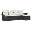 vidaXL 5-piece Garden Sofa Set with Black Poly Rattan Cushions, vidaXL 2-seater Garden Sofa with Storage 3360188
