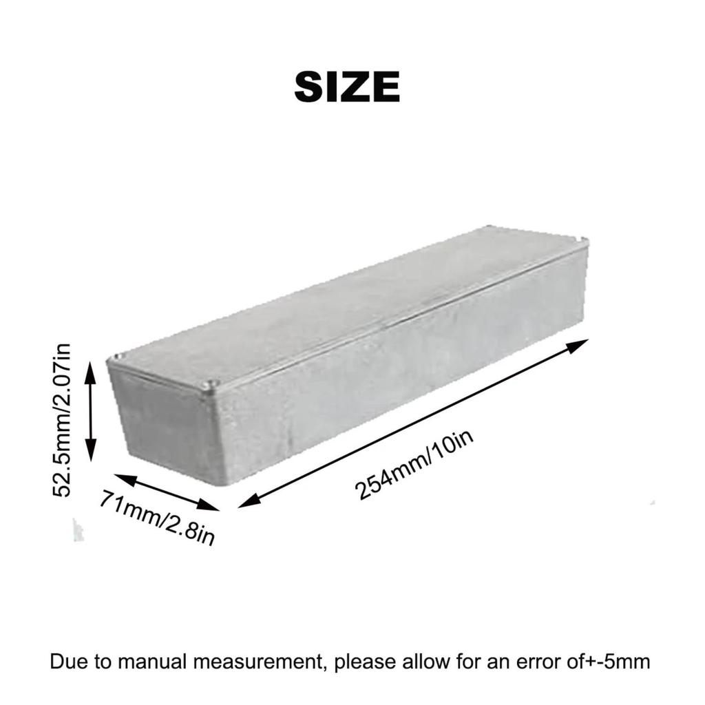 Boîtier en Aluminium 1032L pour Pédale Stomp Box - Boîtier pour Pédale de Guitare DIY Moulé sous Pression 254x71x52.5mm Avec Pieds en Caoutchouc Interrupteur à Bascule (Blan inachevé