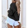 Ladies Casual Wrap Shoulder Autumn Winter New Style Outerwear Sweater Short Jacket Pure Color Open Cardigan Top