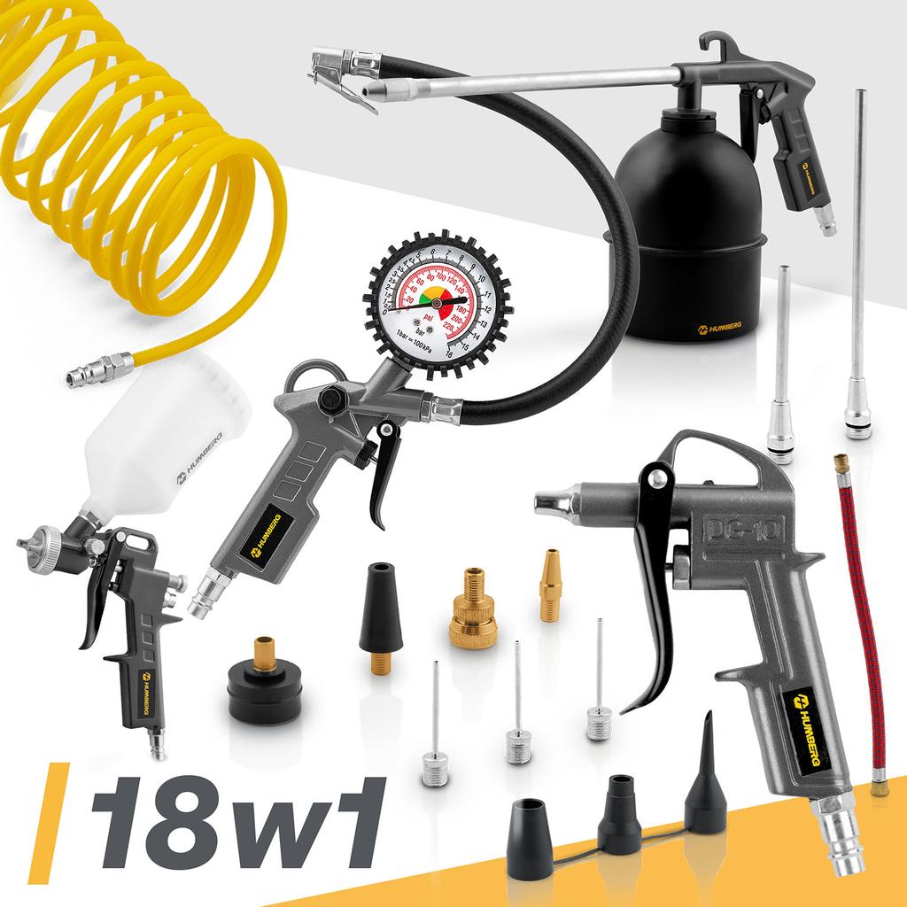 18-Piece Pneumatic Tool Set for Humberbg Hm-256 Compressor