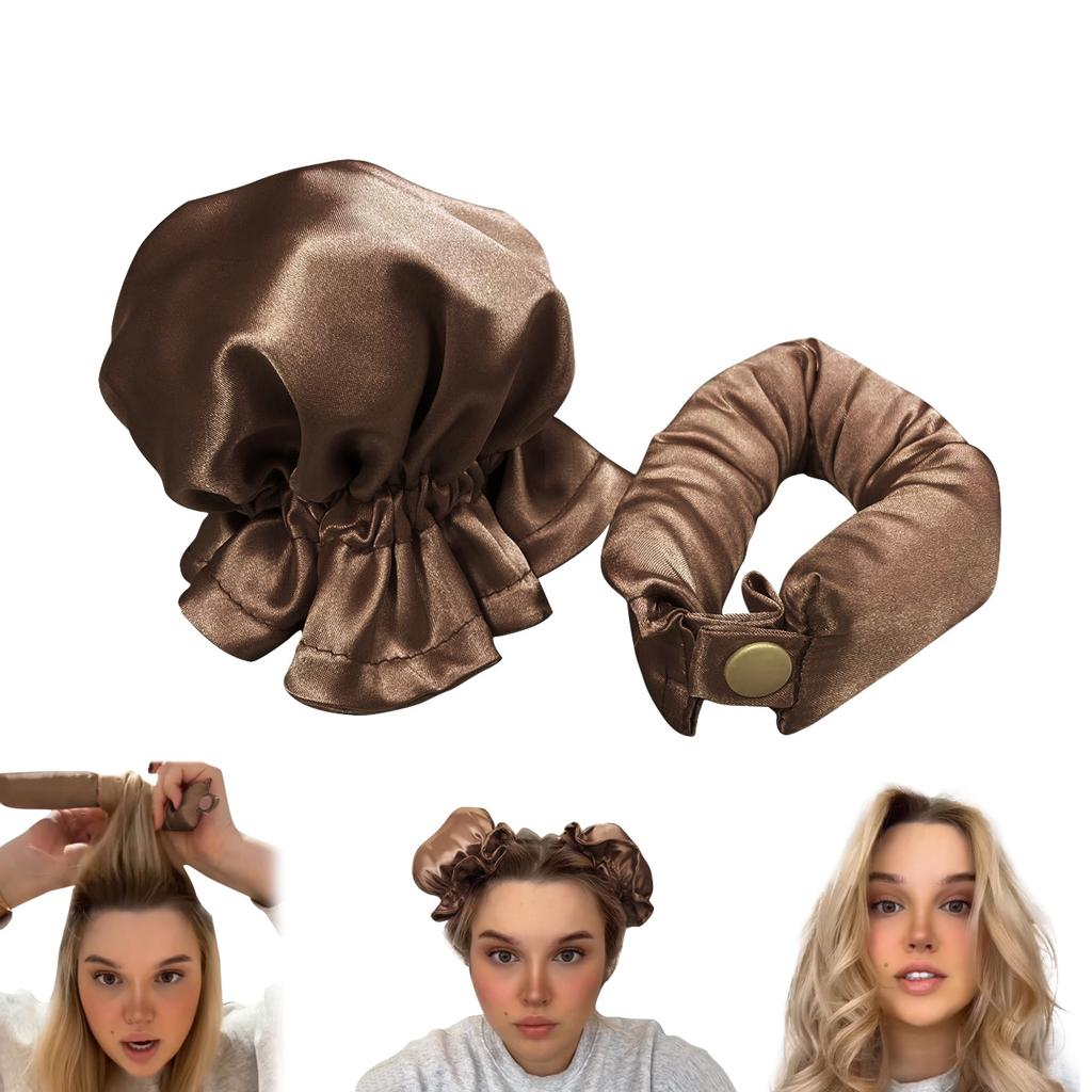 2Pcs Set Bun Bons Curly Hair Cover Set Soft Hair Rollers Sleeping Headband Curling No Heat Hair Styling Tool