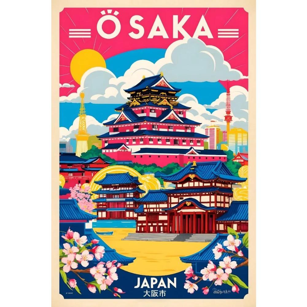 Vintage Japan Travel Poster Print For Office Living Room Home Decor Fuji Mountain Tokyo Osaka Landscape Canvas Painting Wall Art