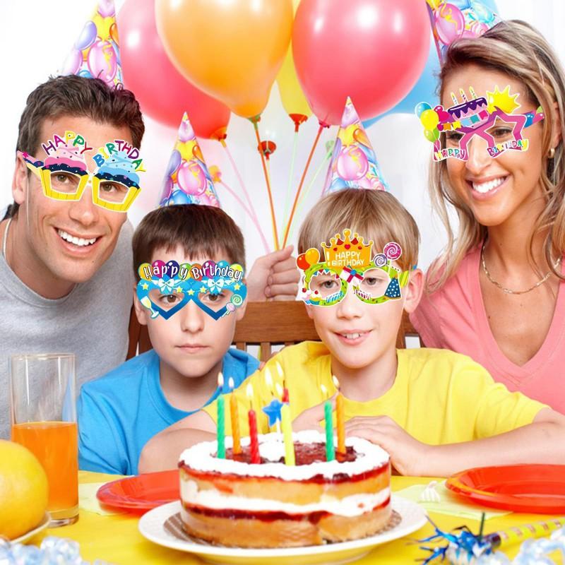 Paper Birthday Party Glasses Decorative Props Kids Adult Celebration Costume Accessory Fun Photo Booth Prop