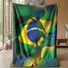 Coperta in Flanella Stampata Calcio Brasile Amica della Pelle Calda Decorativa Plaid per Divano Letto Interno Uso Quotidiano