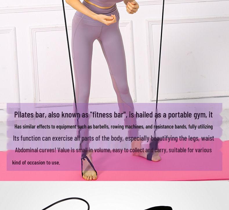 Multifunktionale Pilates- & Yoga-Widerstandsstange mit elastischen Bändern