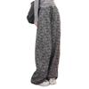 Printed wide-leg pants children's spring and summer thin loose and thin drape large size small casual straight sweatpants