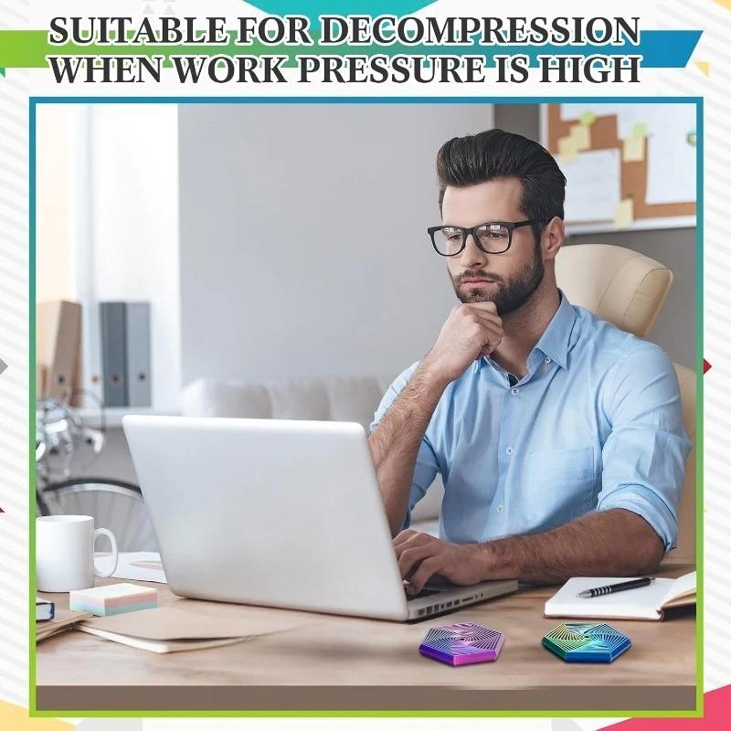 Fractal Fidget Hexagon 3D Printed Anti Stress Sensory Tool for Adults Meditation Tool Spiral for Anxiety Relief Birthday Gift