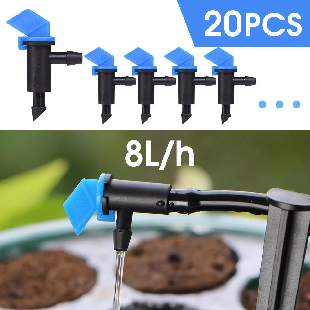 2L 4L 8L 16L Mikro-Bewässerungstropfer Einstellbare Tropfdüse für Gewächshauspflanzen Bewässerung Emitter Gartensträucher Tropfensprenger