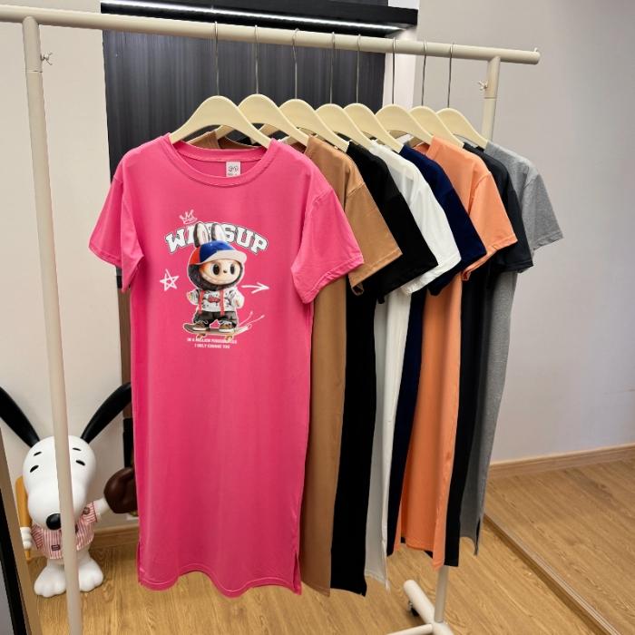 

Летняя новая футболка, юбка, женское длинное платье большого размера, свободная ночная рубашка до колена 4XL