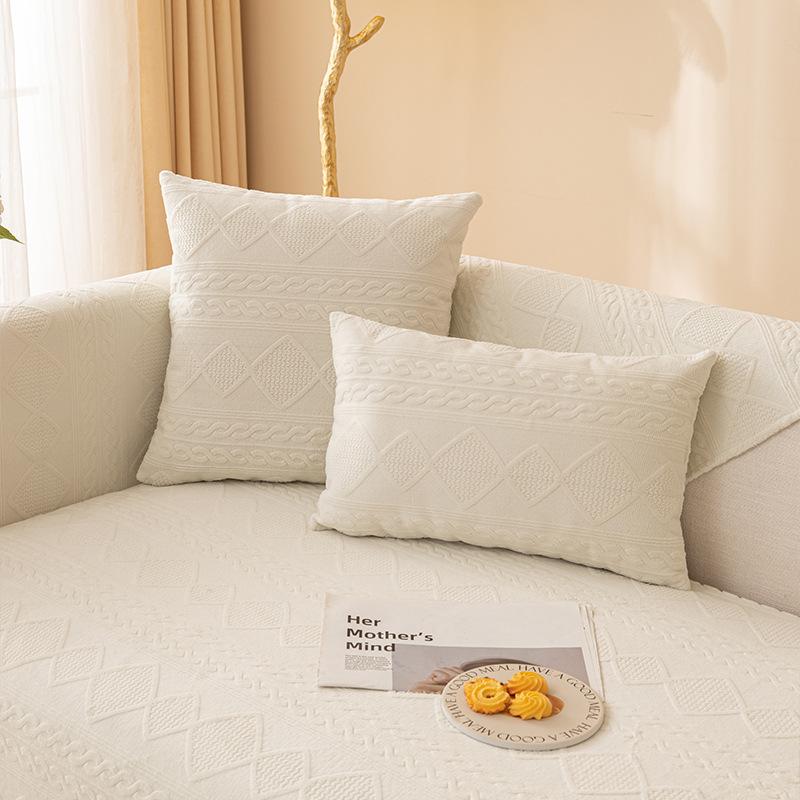 Plush Sofa Cushion Winter New Thickened Milk Fleece Non-Slip Seat Cushion Modern Simple High-End Sofa Cover Cover Towel