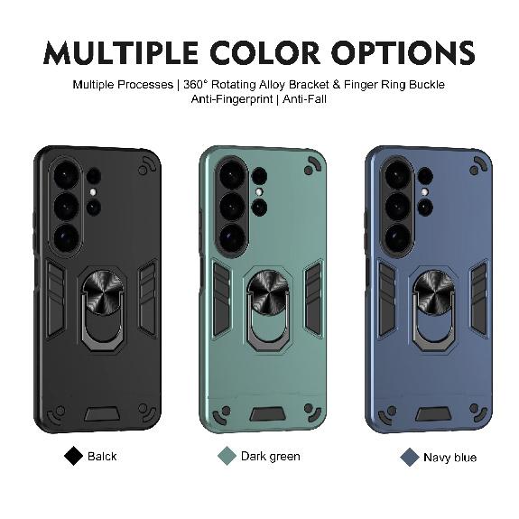 Magnetic Metal Ring Phone Case For Samsung S26 Ultra S25 Plus S24 S23 A36 A56 A17 A07 Silicone Lens Protector Shockproof Cover