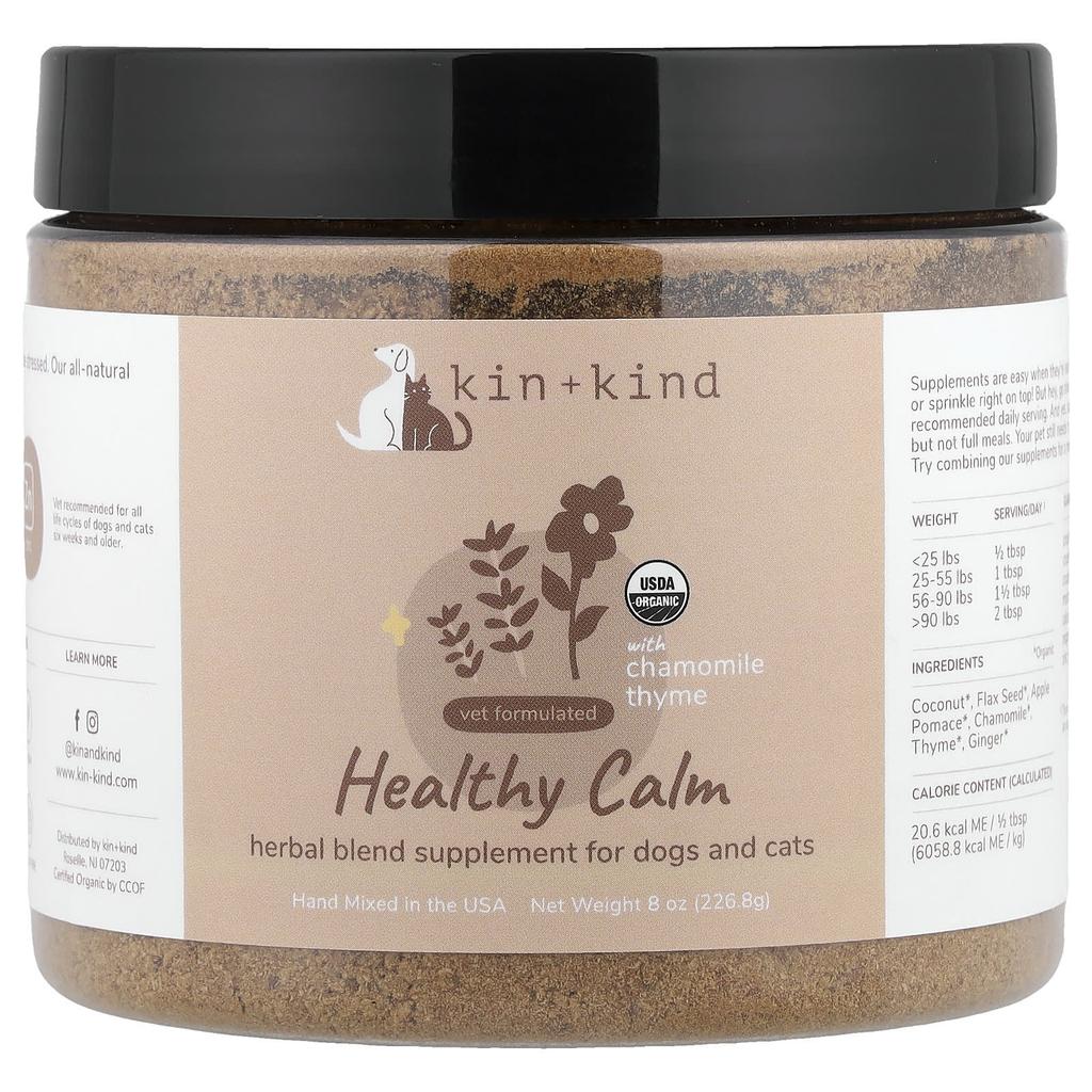 Kin+Kind Healthy Calm, with Chamomile and Thyme, for Dogs and Cats, 8 Oz (226.8 G)