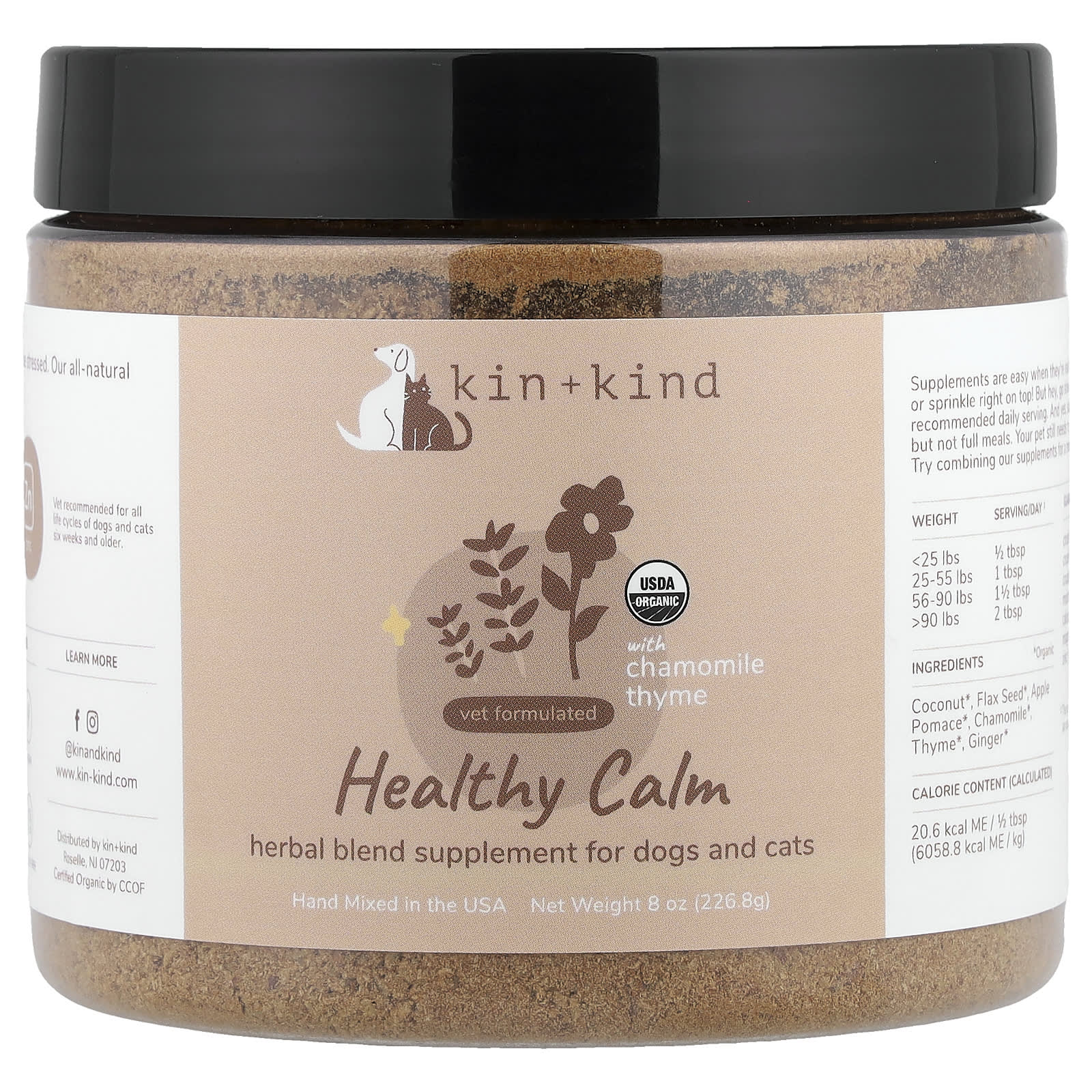 

Kin+Kind, Healthy Calm, with Chamomile and Thyme, for Dogs and Cats, 8 oz (226.8 g)