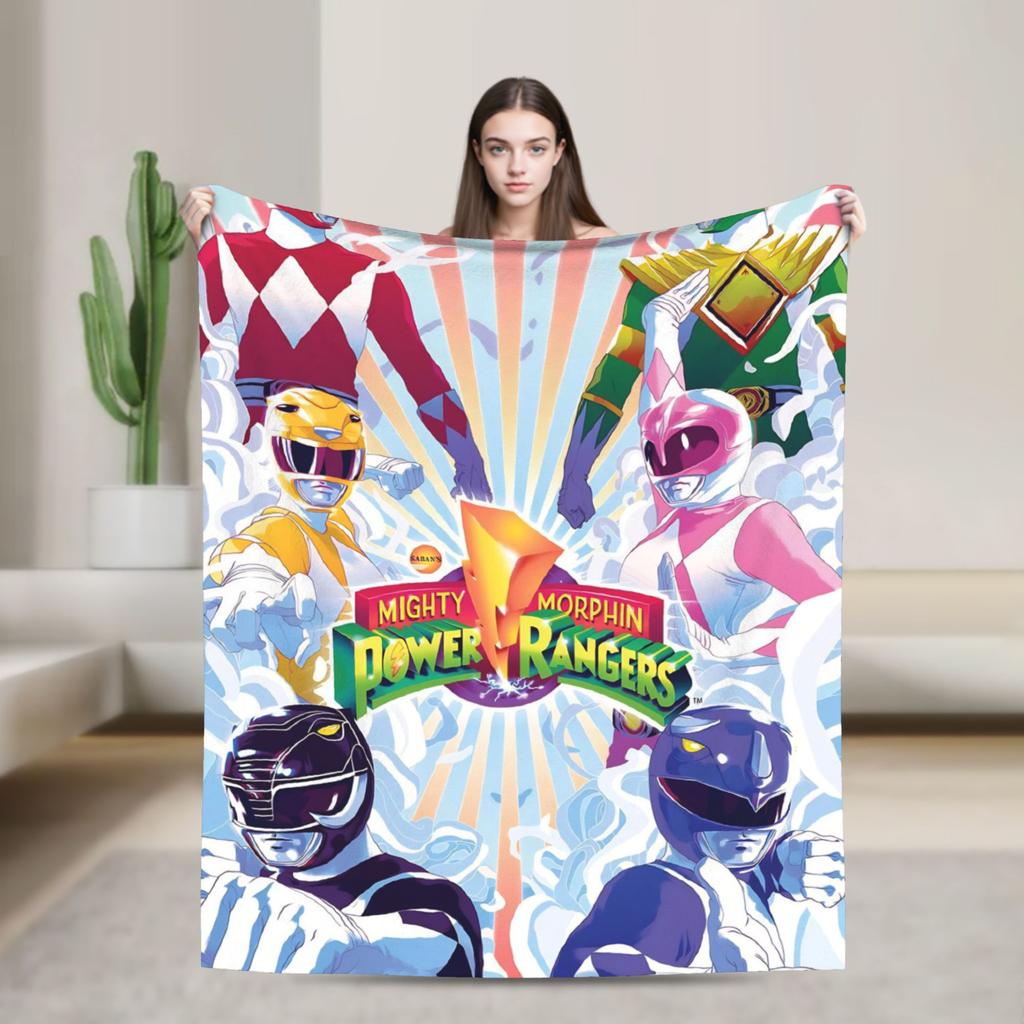 M-Mighty Morphin P-Power Rangers Coperte Calde Morbide Per Bambini Adulti Divano Sedia Divano Letto Coperta in Flanella Copriletto