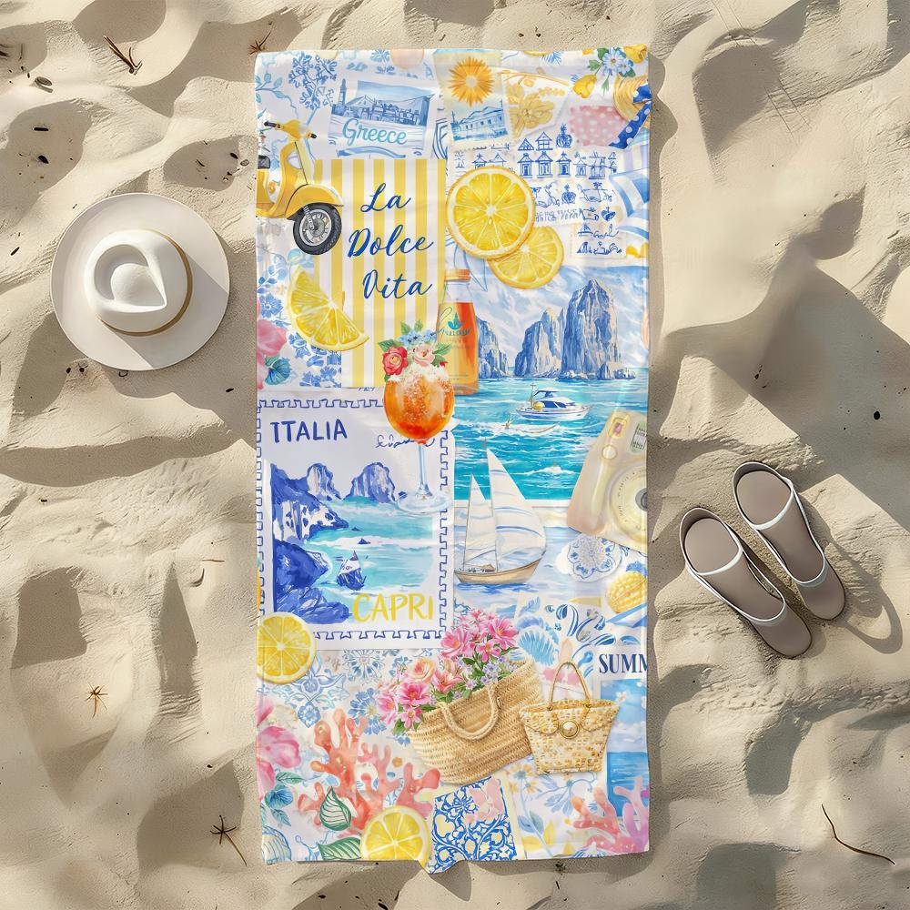 The Summer Lemon Towel For Swim Yoga Gym Quick Drying Soft and skin-friendly Beach Towels All-Season