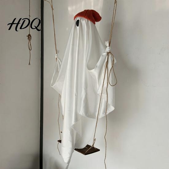 Outdoor Festive Ghost Decorations Halloween Indoor IP44 Waterproof Light Up Hanging Swing Cute Decoration DIY Weather Resistant Yard Ghosts