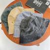 Retro Washed Denim Bucket Hat Fashionable and Old Short Edge Basin Hat Breathable Solid Color Thin Spring and Summer