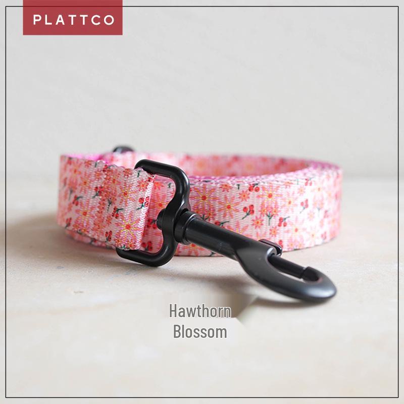 PLATTCO Self-Design Hawthorn Flower Nylon Dog Collar & Leash PDL301 M 2.5cm*120cm