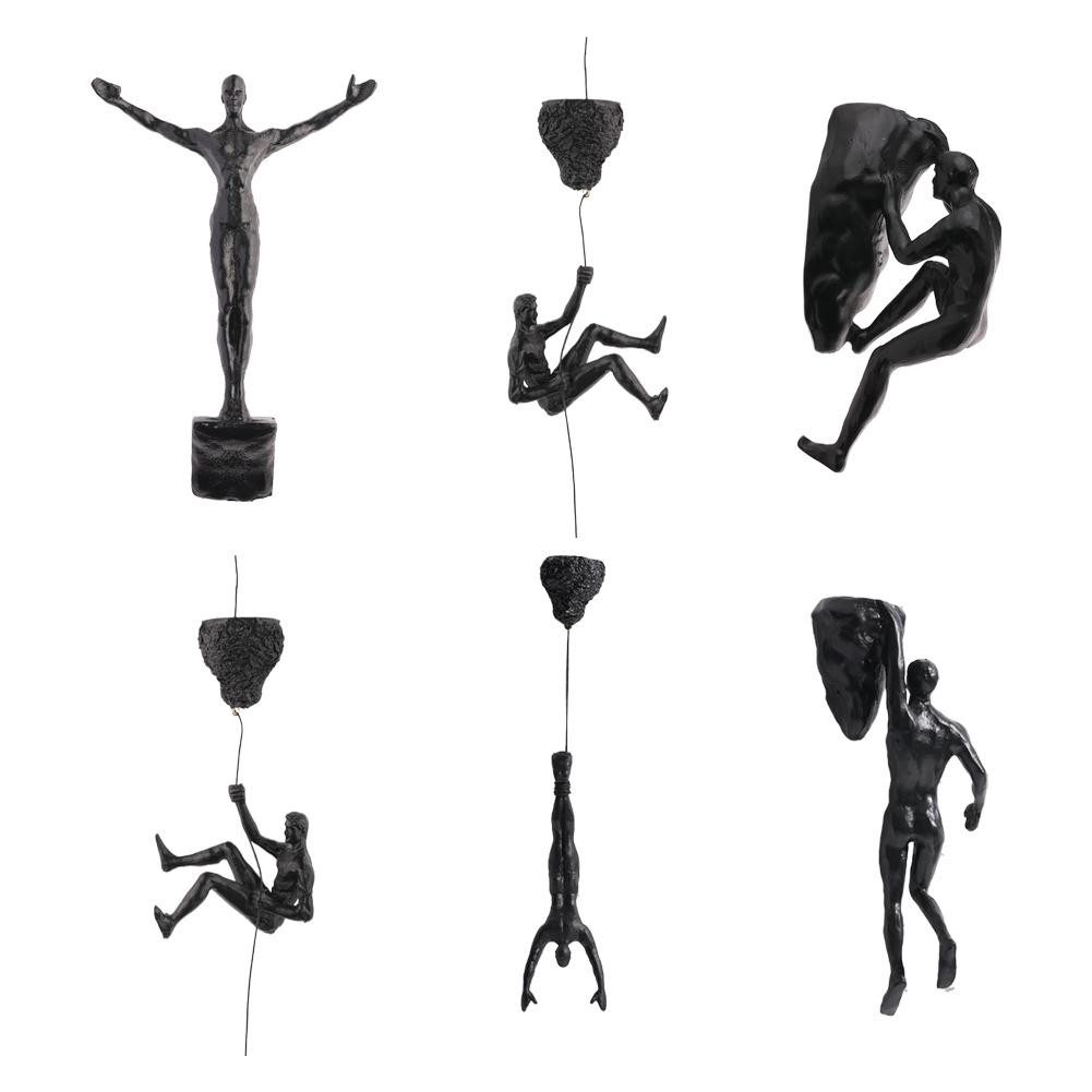 Athlete Rock Climbing Man Resin Background Wall Hanging Decoration Sculpture Statue Figures Creative Rock Climber Statue Pendant