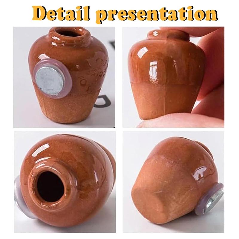 8Pcs Set Mini Ceramic Vase Design Magnet Refrigerator Magnet Diy Fridge Magnet For Flower For Flower Refrigerator Decorations