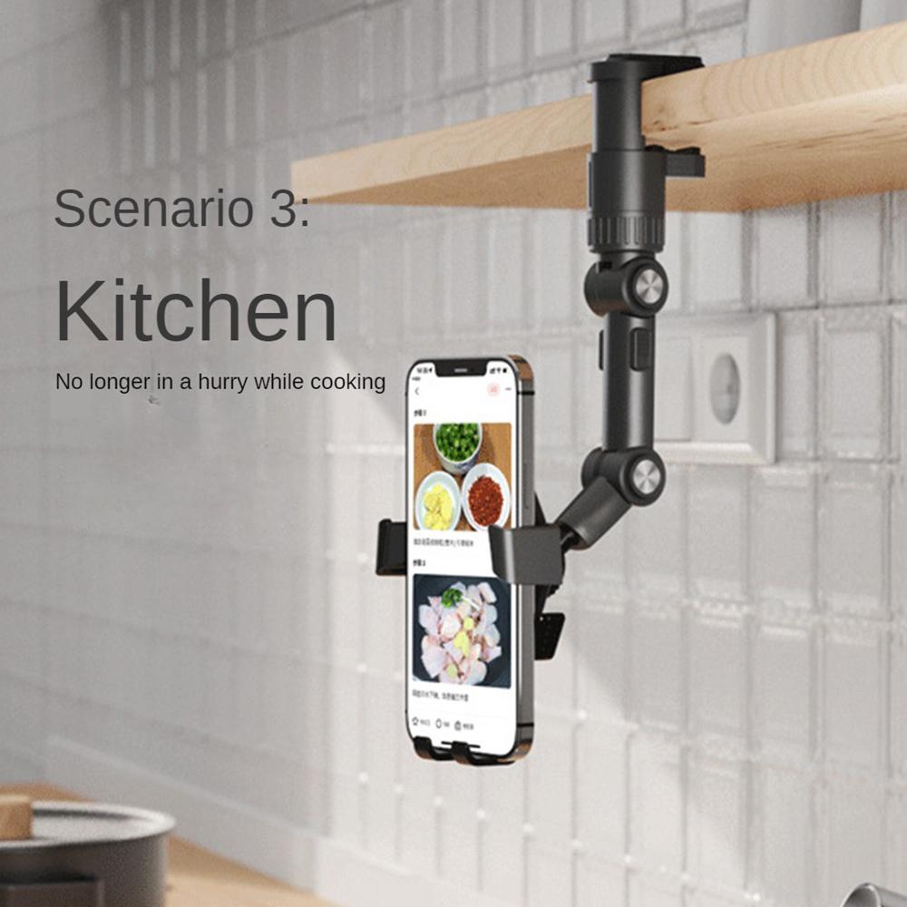 Lazy Stand Practical Multifunctional Black Abs Silicone Car Supplies Mobile Phone Stand Universal Multi-scene Mobile Phone Clip