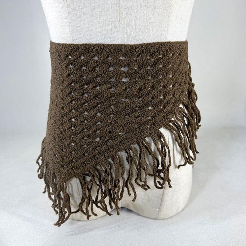 Breathable Hollow Knit Triangled Scarf For Layering Lightweight Multipurpose Shawl For Women Men And Kids
