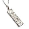 (Aloha Lokahi) Hawaiian Jewelry Necklace, Surgical Stainless Steel, Heavyweight Scroll Design, Stainless Steel Silver Cable Chain (2mm Width), 40cm
