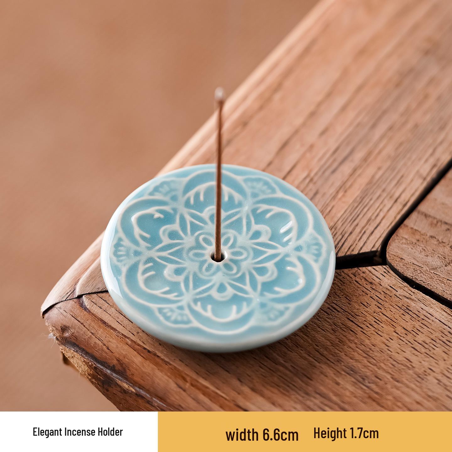 

Селадоновая подставка для благовоний «Цветение лотоса» - Керамическое цветочное украшение для дома и чайной церемонии