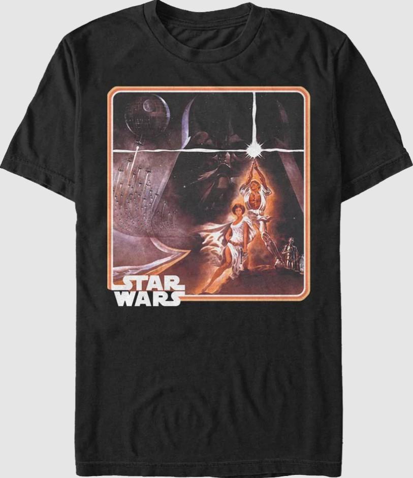 Футболка Star Wars с постером Эпизода IV Унисекс Размеры S-5XL Унисекс Футболка XXL
