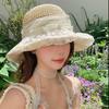 Lace Straw Sun Hat Children's Large Brim Summer Breathable Straw Hat Seaside Full Face Shading Sun Protection Hat Tide