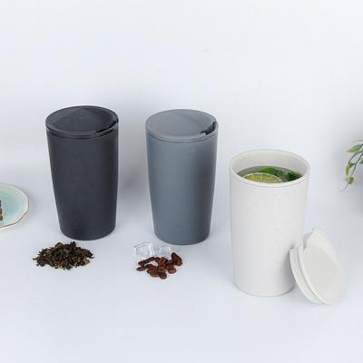550ml Wheat Straw Coffee Cup Portable High Temperature Resistant Water Cup With Lid Reusable Eco-Friendly Travel Mug