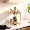 2/3 Tier Plastic Spice Rack Multi-purpose Countertop Storage Rack Space-Saving Seasoning Can Shelf Kitchen Storage Organizer