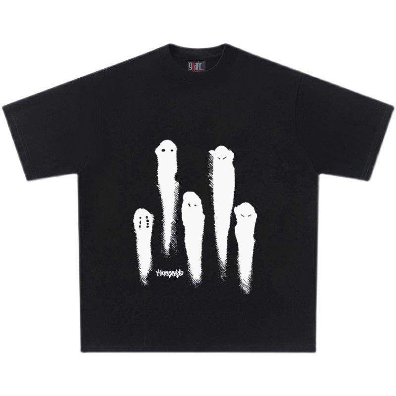 New hip-hop street short-sleeved summer creative bottoming shirt pure cotton T-shirt