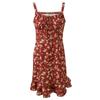 Women's Floral Ruffle Sleeveless Mini Dress