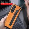 Slim Thin S Pen Holder Leather Case For Samsung Galaxy Z Fold3 Fold 4 Fold4 Fold 3 5g Anti -Falling Phone Bag Cover Funda Capa