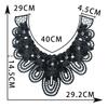 Black & White Polyester Embroidered Lace Collar for DIY Cheongsam Dress Crafting